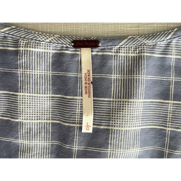 Free People Sz L Time Out Tunic Top Cotton Peasant Boho Feminine Lace Prairie - Picture 14 of 15